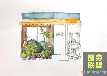 163P小清新写实文艺水彩植物 花卉手绘临摹线稿素材