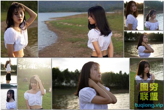 10张清纯少女河边青地写真RAW原图CR2原片