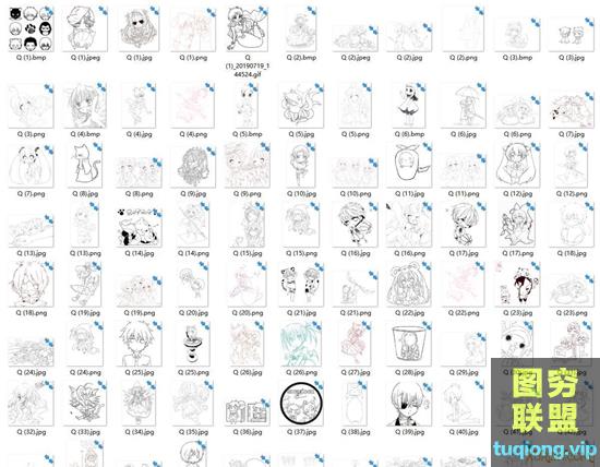 280张Q版卡通人物形象线稿图象参考素材