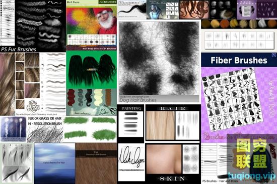 一些头发、长发、毛发、纹理、小草、绒毛、鬃毛 等PS笔刷