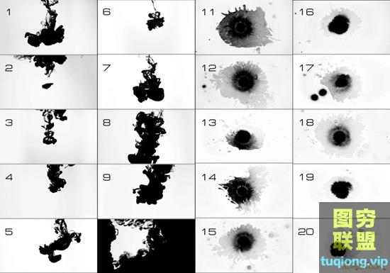 20个2.5k水墨视频素材包 20 Ink footage pack