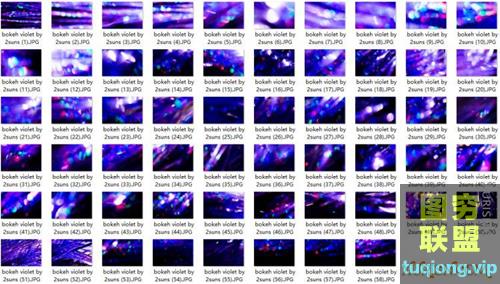 58张高清紫色散景PS合成素材Bokeh light violet by 2suns