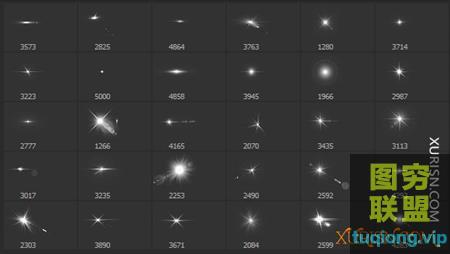 30个高品质光学镜头光晕和星星笔刷30 Lens Flare Brushes
