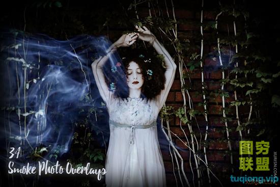 34张烟雾效果照片叠加素材Smoke Photo Overlays