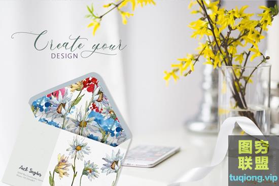 40P高清水彩菊花剪贴画素材