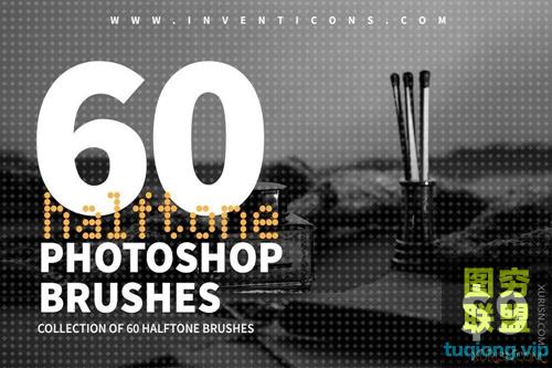 60款高分辨率半色调效果PS画笔集60 Halftone Photoshop Brushes
