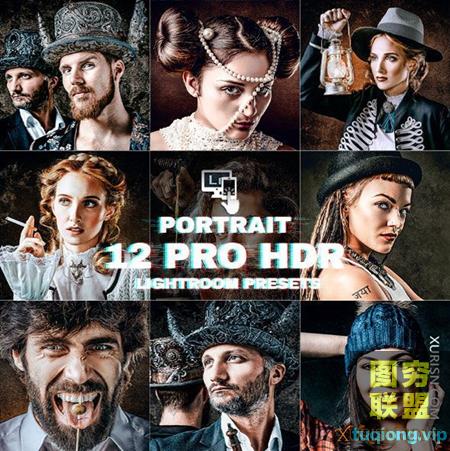 12款专业人像HDR效果LR预设PRO HDR Portrait Lightroom Presets