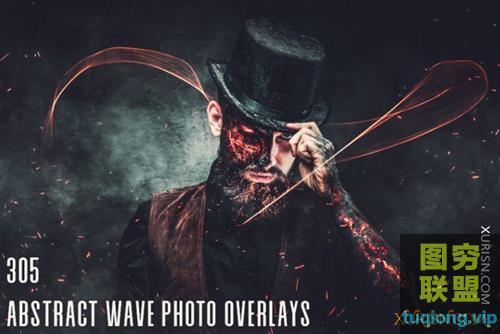 305抽象波纹照片合成叠加图层Abstract Wave Photo Overlays