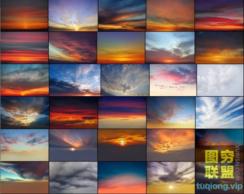 61张高清长曝光天空云彩合成素材