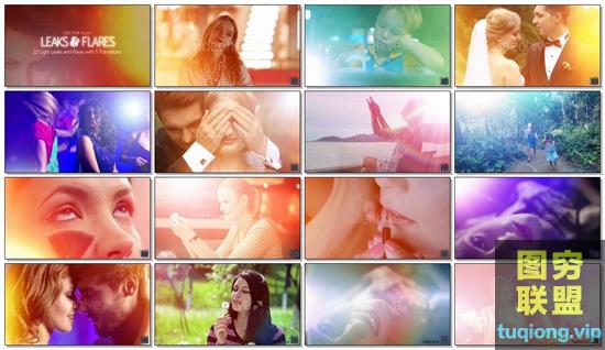22组全高清漏光&耀斑+5组转场视频素材 阳光明媚 Leaks & Flares