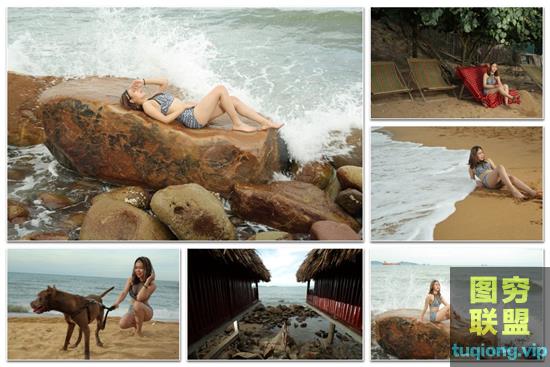 32张性感美女海边沙滩写真RAW原片CR2格式