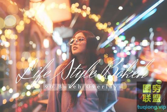 90个生活场景散景灯效果照片叠加Lifestyle Bokeh Lights Effect Pho...