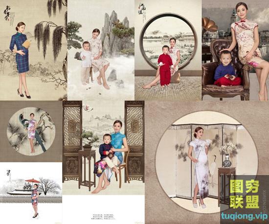 28P 影楼亲子孕妇写真相册PSD模板集