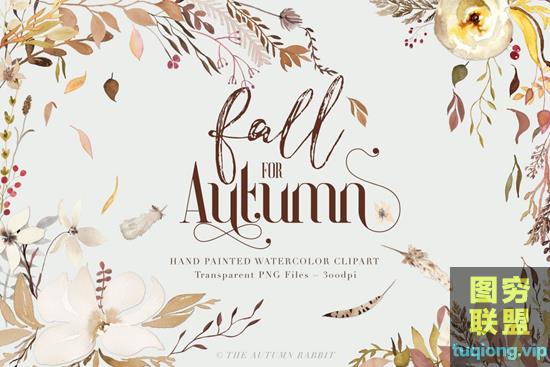 秋天主题水彩剪切画 Fall for Autumn – Watercolor Clipart