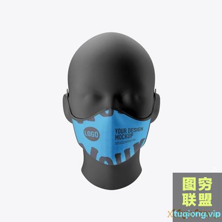 2P 高清医用口罩样机PSD模板Medical face Mask mockup
