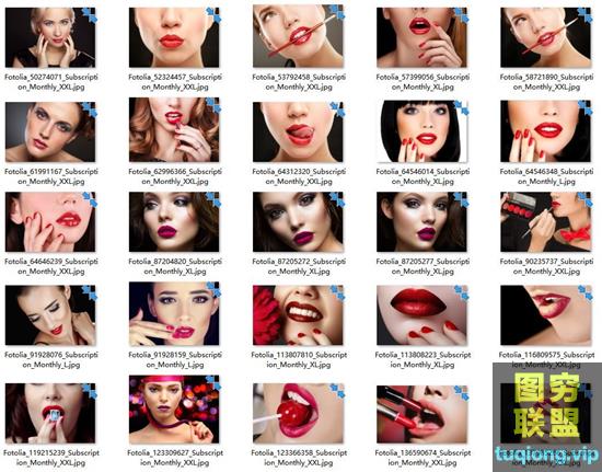 25张超清模特化妆唇彩唇膏粉饼嘴唇特写图片合集