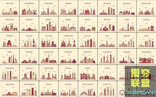 101款世界各国标志建筑矢量素材打包下载[ai,eps,png,jpg]