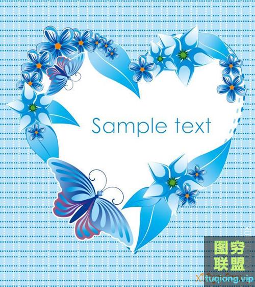 3款花朵心形矢量素材