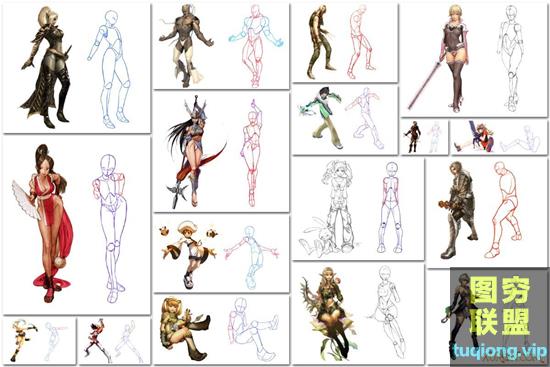 49P漫画人体构成教学图+骨骼提炼素材合集