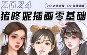 猪咚妮iPad手绘头像插画零基础系统课第24期(高清画质雾素材)