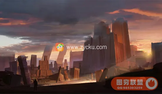 Minovowang丨概念场景原画设计3D辅2D教程(超清画质带素材)