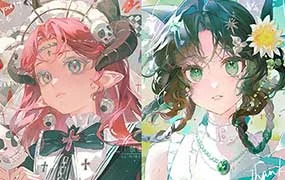 莫那二右清透伪厚涂头像团练（高清画质无素材）