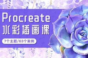 画久久丨iPad水彩插画课8月结课(高清画质带笔刷)