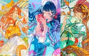 tinlos日系半身氛围插画团练第1期（高清画质带课件）