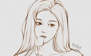 [阿花]少女风头像线稿团练第2期4月(画质清晰带笔刷)