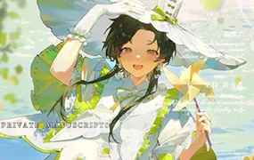 隔夜瓜日系唯美色彩光影插画班(高清画质无素材)