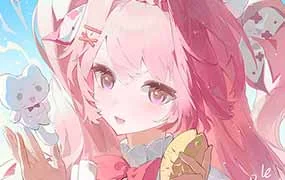 三口一清透光影色彩少女头像团练课（高清画质带课件笔刷）