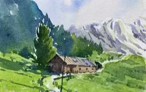 戈雅30老师水彩风景五合一基础+入门+进阶+创作+写生(画质清晰带课件)