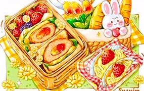 Susuim苏苏iPad水彩美食团练第6期(高清画质带素材)