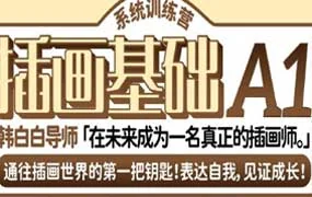 鲸字号韩白白插画基础A1系统训练营春季班（高清画质无素材）