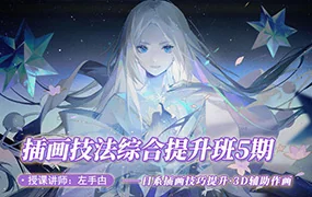 左手甴3D辅助插画技法提升班5期(画质普通带笔刷)
