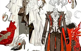 刘大狸子服饰设计立绘专项课(画质清晰有素材)
