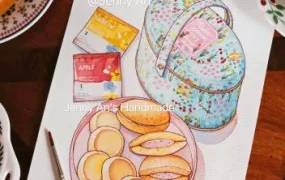 Jenny An水彩插画中级复古包装系列(画质清晰带课件)