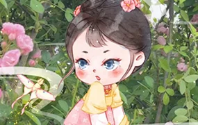 一只香梨零基础Q版人物插画(高清画质带课件笔刷)