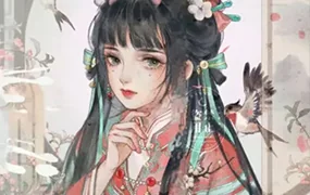 萤火古风人物头像插画特训课第一期(高清画质带素材)