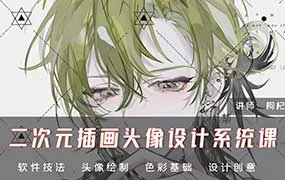 枸杞叶二次元插画头像设计系统课（高清画质无素材）