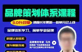 马克说品牌丨品牌策划体系课程3.0升级版（画质清晰带课程资料）