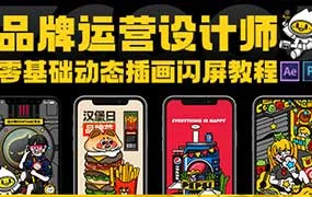 汪翔零基础动态插画闪屏制作教程品牌运营设计师入门课（高清画质无素材）
