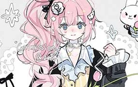 21克混合剂少女立绘设计团练12月（画质清晰带课件笔刷）