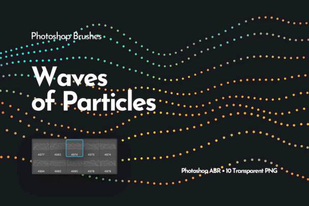 PS笔刷-粒子科技波浪效果PS笔刷资源下载