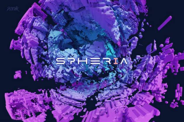 背景素材-抽象3D立体几何形状拼接的球体背景图片素材