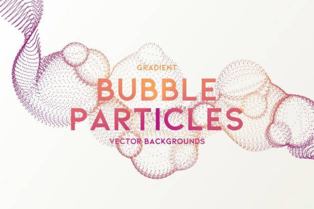 背景素材-科技感渐变色气泡粒子矢量背景图素材