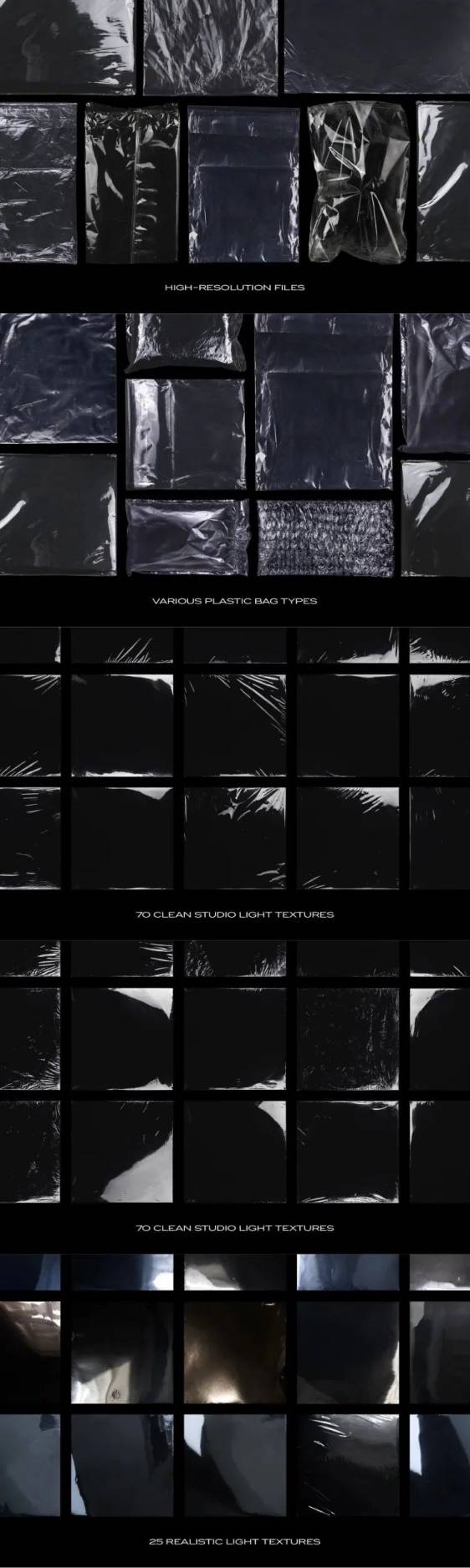 PNG素材-透明塑料薄膜叠层褶皱质感亮膜免扣PNG素材