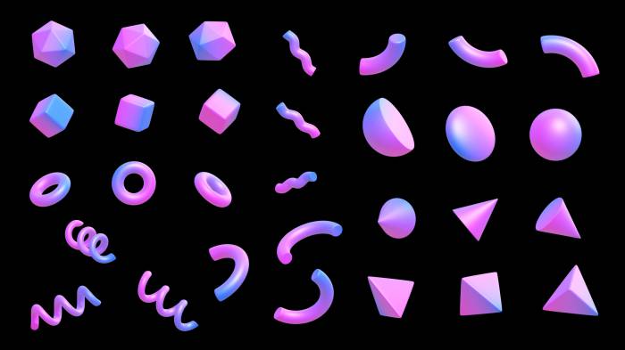 PNG素材-最新抽象几何3D立体图标PSD+PNG格式素材合集