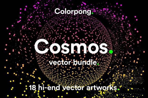 背景素材-抽象未来感的太空/科幻/宇宙星球粒子矢量背景图素材