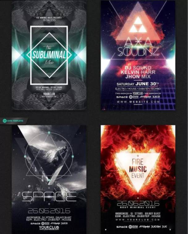 潮流艺术演唱会几何图形色海报插画AI背景素材